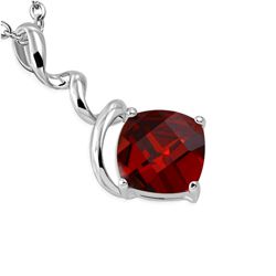 Red or Black Faceted Crystal Pendant - Stainless Steel Red or Black Faceted Crystal Pendant - Stainless Steel
